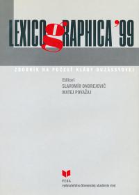 Lexicographia 99 (zborník na počesť Kláry Buzássyovej)